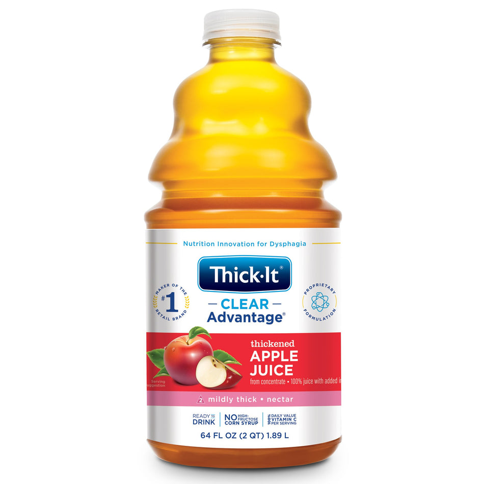 Thick-It Clear Advantage Nectar Consistency Apple Thickened Beverage, 64-ounce Bottle-Thickened Beverage Thick-It Clear Advantage 64 oz. Bottle Apple Flavor Liquid IDDSI Level 2 Mildly Thick