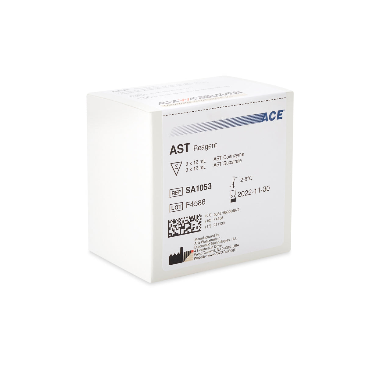 Ace General Chemistry Reagent for Ace Axcel / Ace Alera Clinical Chemistry Systems, Aspartate Aminotransferase (AST)-General Chemistry Reagent Aspartate Aminotransferase (AST) For ACE Axcel / ACE Alera Clinical Chemistry Systems 450 Tests