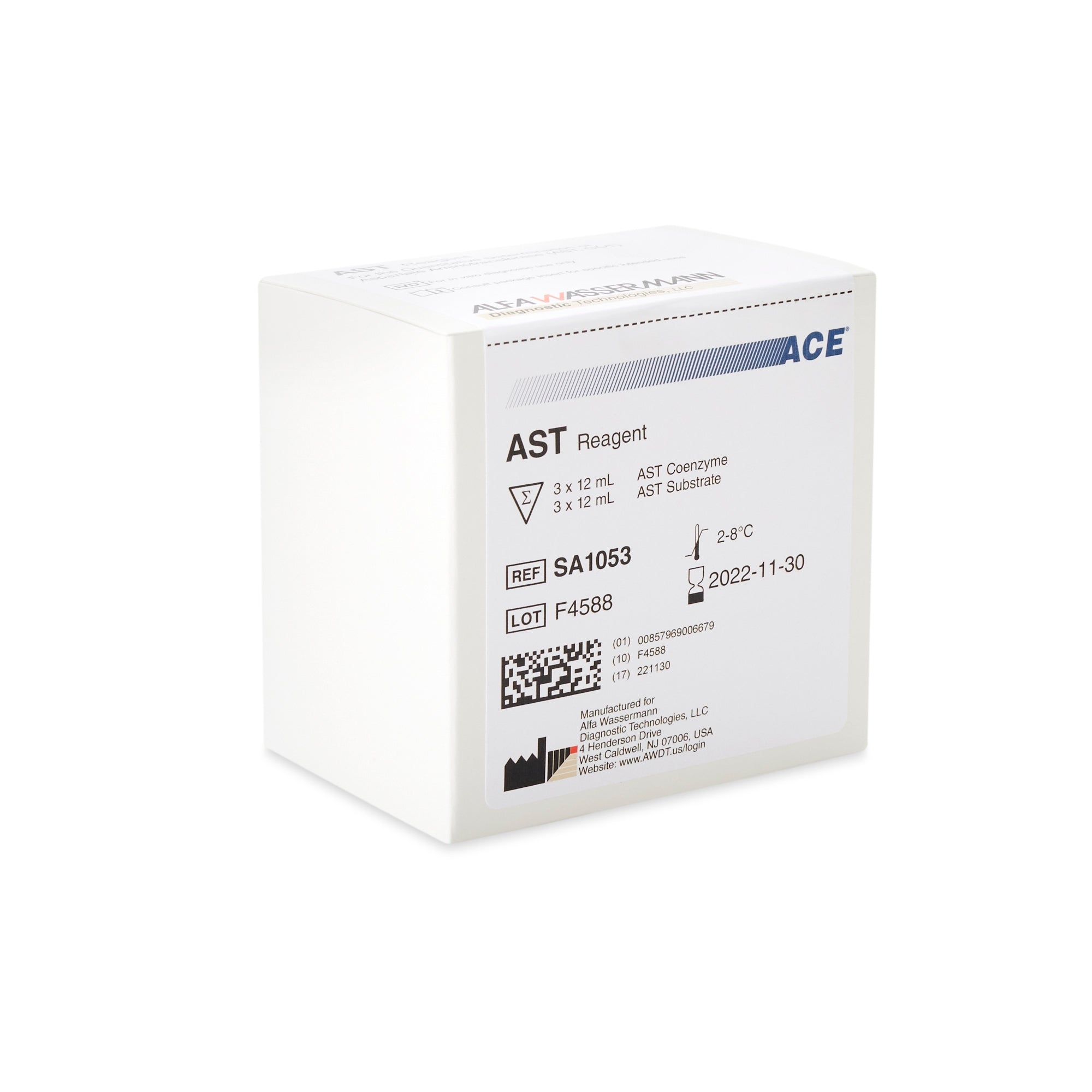 Ace General Chemistry Reagent for Ace Axcel / Ace Alera Clinical Chemistry Systems, Aspartate Aminotransferase (AST)-General Chemistry Reagent Aspartate Aminotransferase (AST) For ACE Axcel / ACE Alera Clinical Chemistry Systems 450 Tests