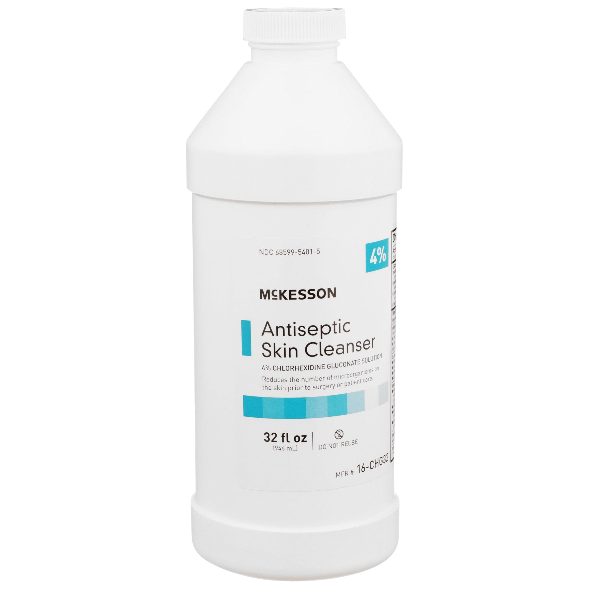 McKesson Antiseptic Skin Cleanser, 32-ounce Flip-Top Bottle-Antiseptic Skin Cleanser McKesson 32 oz. Bottle 4% Strength CHG (Chlorhexidine Gluconate) / Isopropyl Alcohol NonSterile