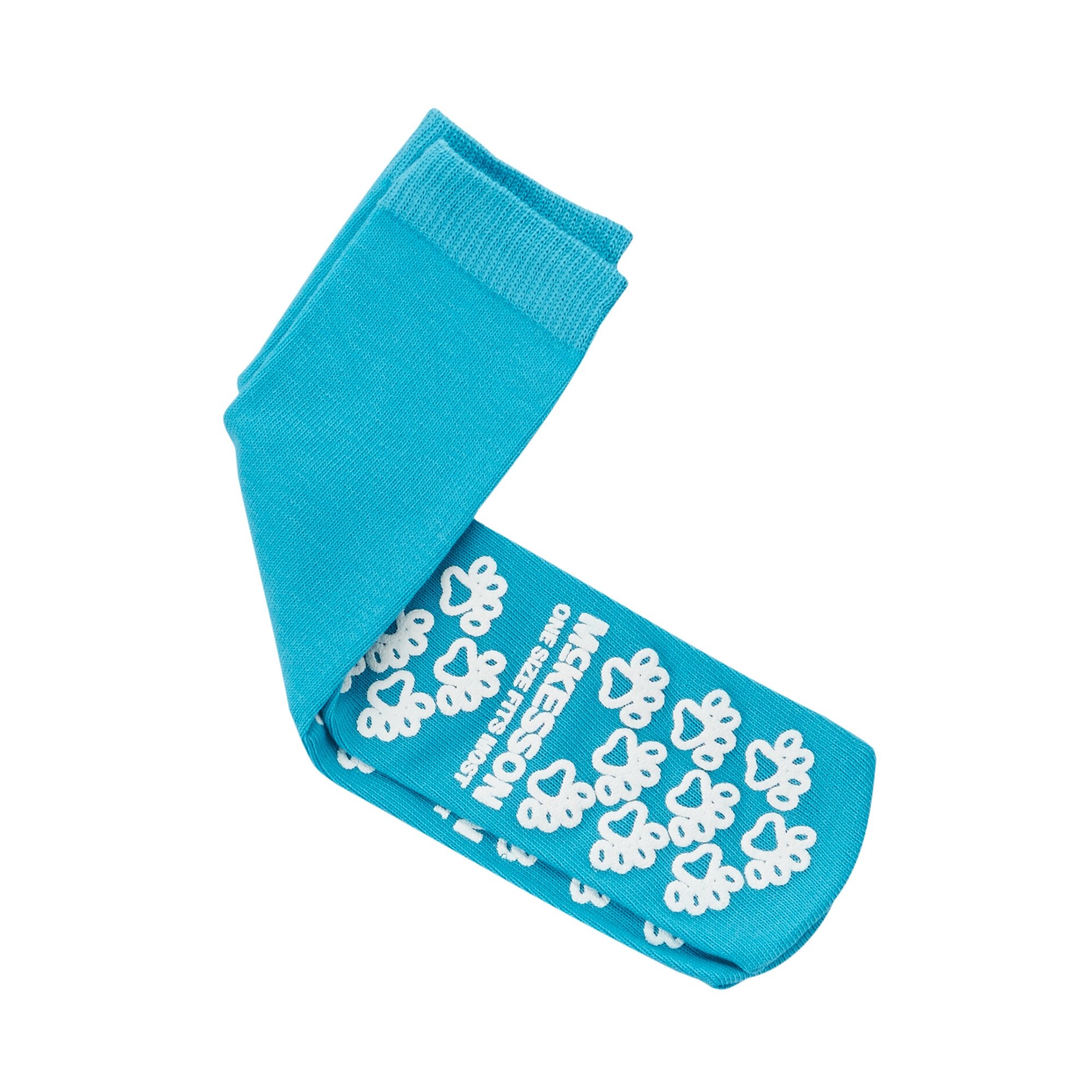 McKesson Paw Prints Slipper Socks, Aqua, One Size Fits Most-Slipper Socks McKesson Paw Prints Unisex Adult One Size Fits Most Single Tread Single Patient Use Teal