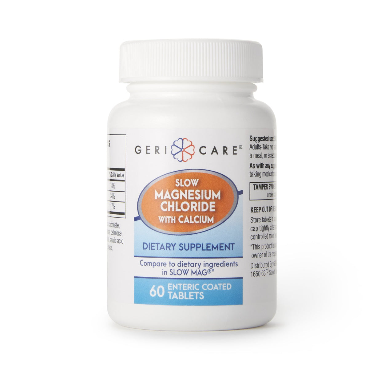 Geri-Care Magnesium Mineral Supplement-Mineral Supplement Geri-Care Calcium / Magnesium Chloride 236 mg - 142 mg - 400 mg Strength Tablet 60 per Bottle
