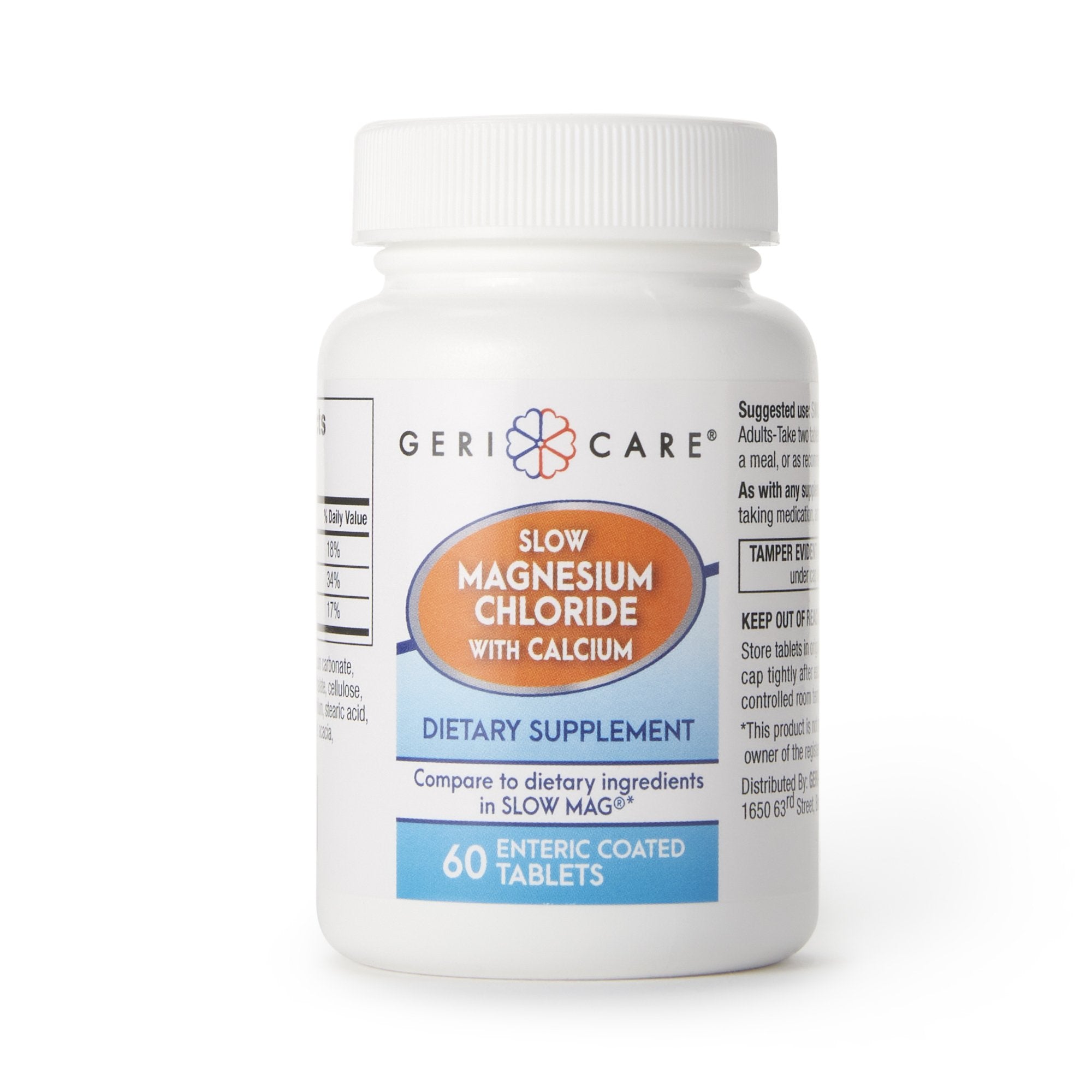 Geri-Care Magnesium Mineral Supplement-Mineral Supplement Geri-Care Calcium / Magnesium Chloride 236 mg - 142 mg - 400 mg Strength Tablet 60 per Bottle