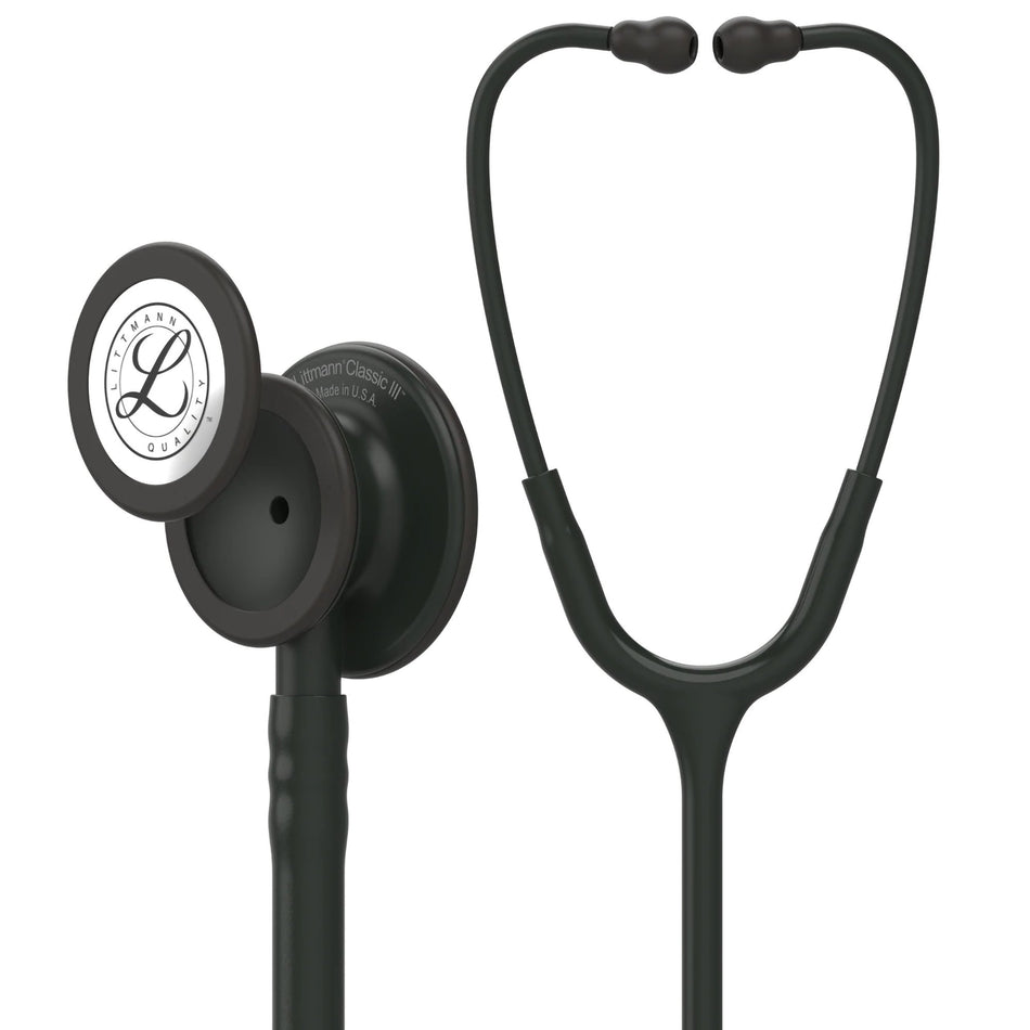 3M Littmann Classic III Monitoring Stethoscope, Black Edition Chestpiece, 27 Inch Tube, Single Lumen-Clinician Stethoscope 3M Littmann Classic III Black 1-Tube 27 Inch Tube Convertible Chestpiece