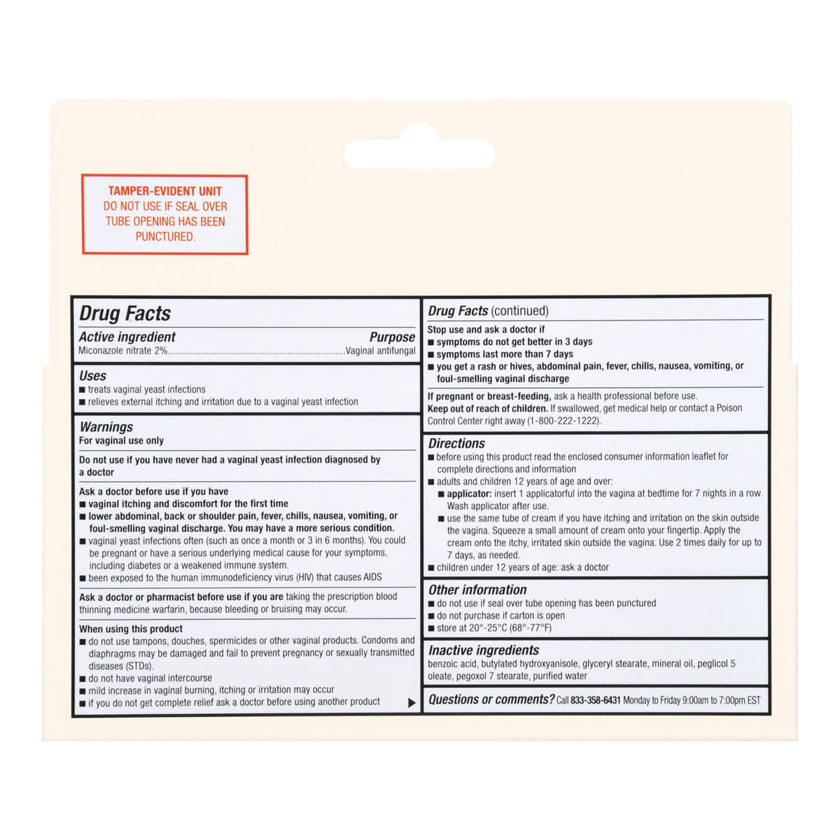 Foster & Thrive Miconazole 7 Miconazole Nitrate Vaginal Cream (2%) with Reusable Applicator-Vaginal Antifungal Foster & Thrive 2% Strength / 100 mg Cream 1.59 oz. Tube