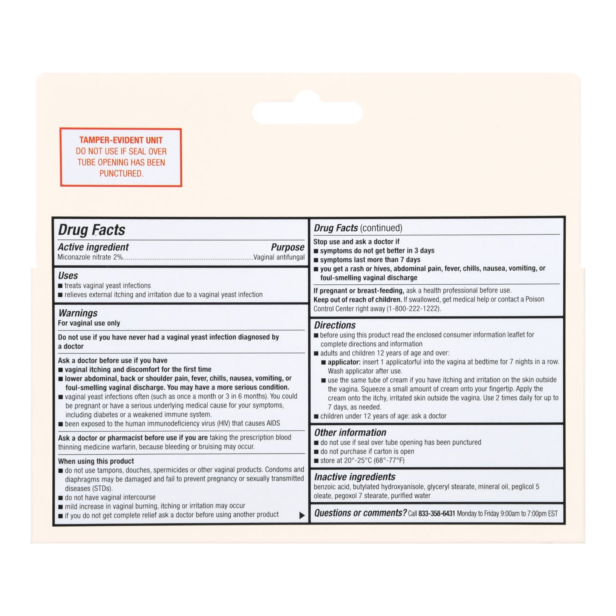 Foster & Thrive Miconazole 7 Miconazole Nitrate Vaginal Cream (2%) with Reusable Applicator-Vaginal Antifungal Foster & Thrive 2% Strength / 100 mg Cream 1.59 oz. Tube