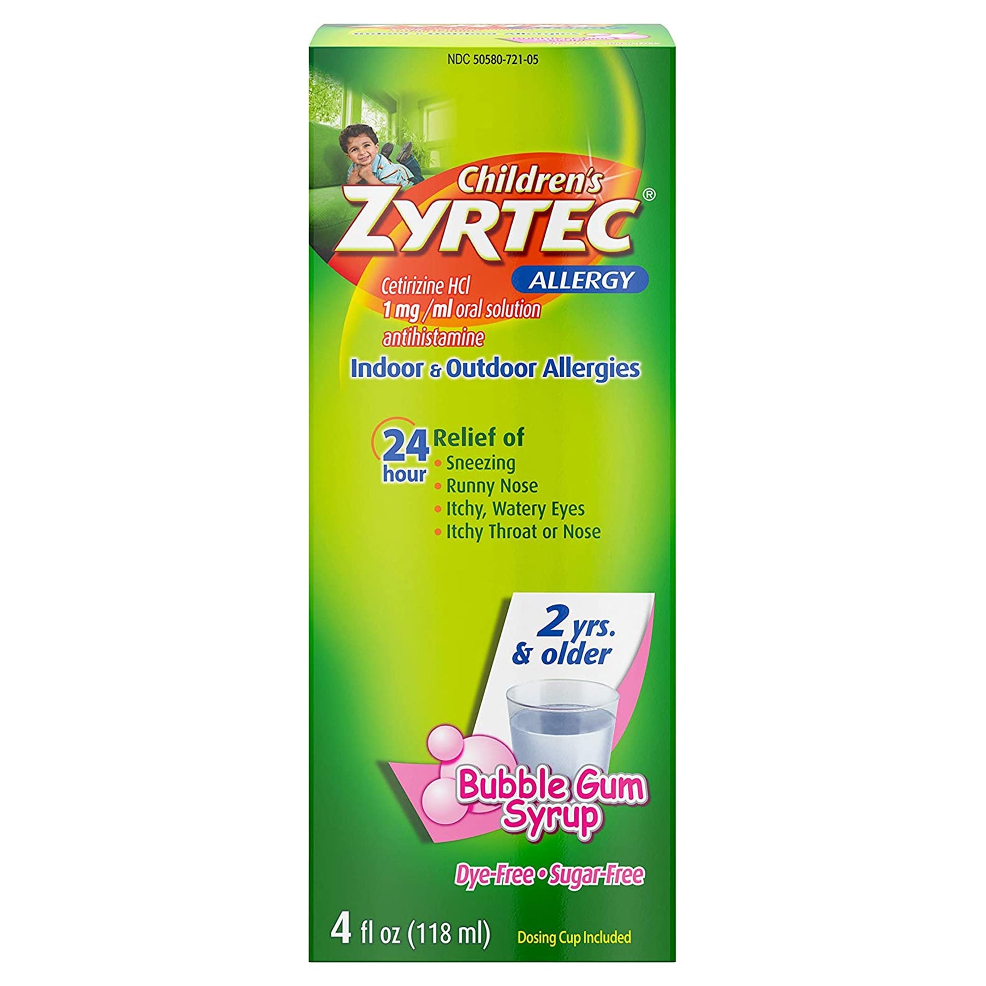 Children's Zyrtec Cetirizine Allergy Relief-Children's Allergy Relief Children's Zyrtec 1 mg / 1 mL Strength Syrup 4 oz.