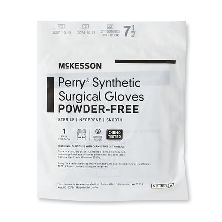 McKesson Perry Performance Plus Polychloroprene Surgical Glove, Size 7.5, Dark Green-Surgical Glove McKesson Perry Performance Plus Size 7.5 Sterile Polychloroprene Standard Cuff Length Smooth Dark Green Chemo Tested