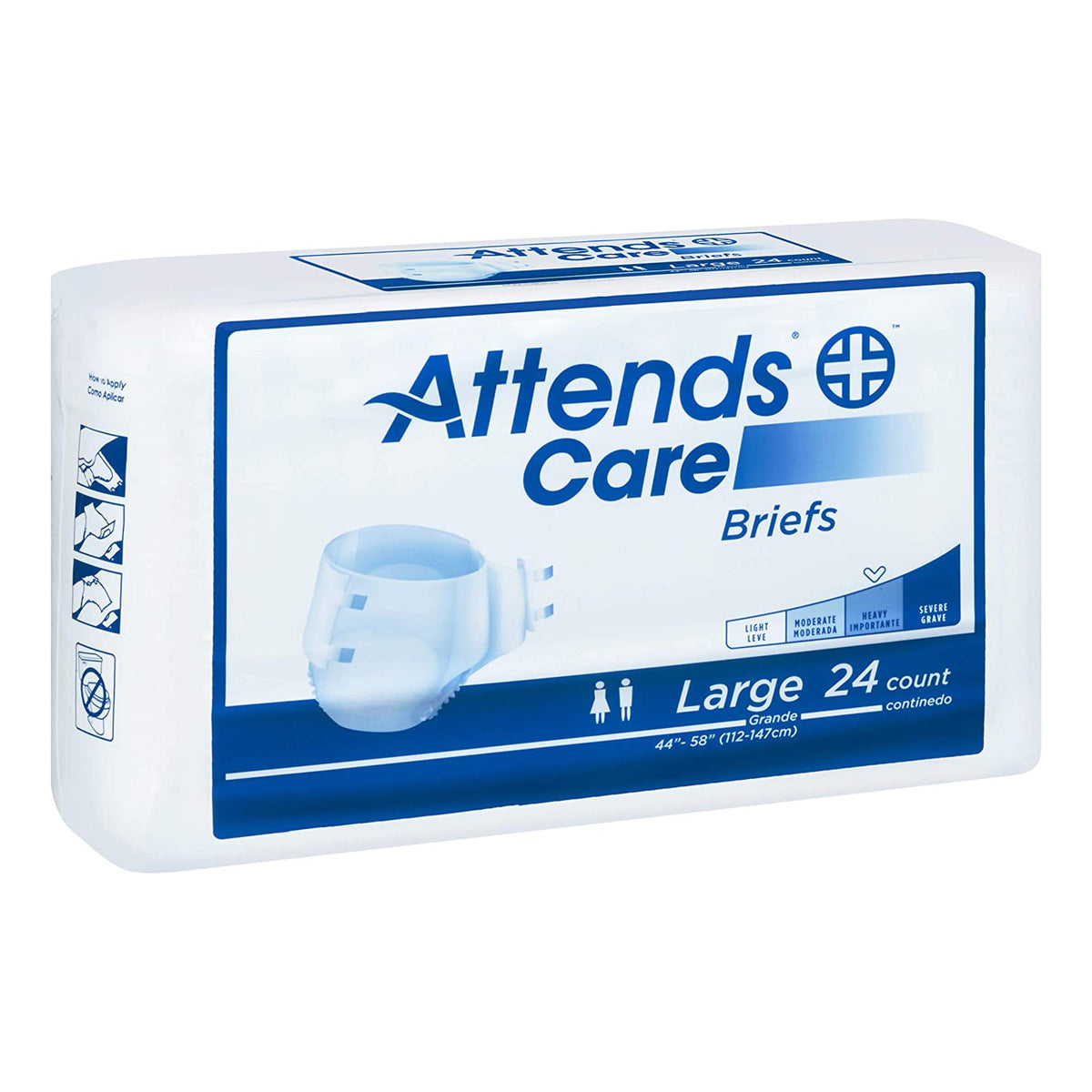Attends Care Heavy Incontinence Brief, Large-Unisex Adult Incontinence Brief Attends Care Large Disposable Heavy Absorbency
