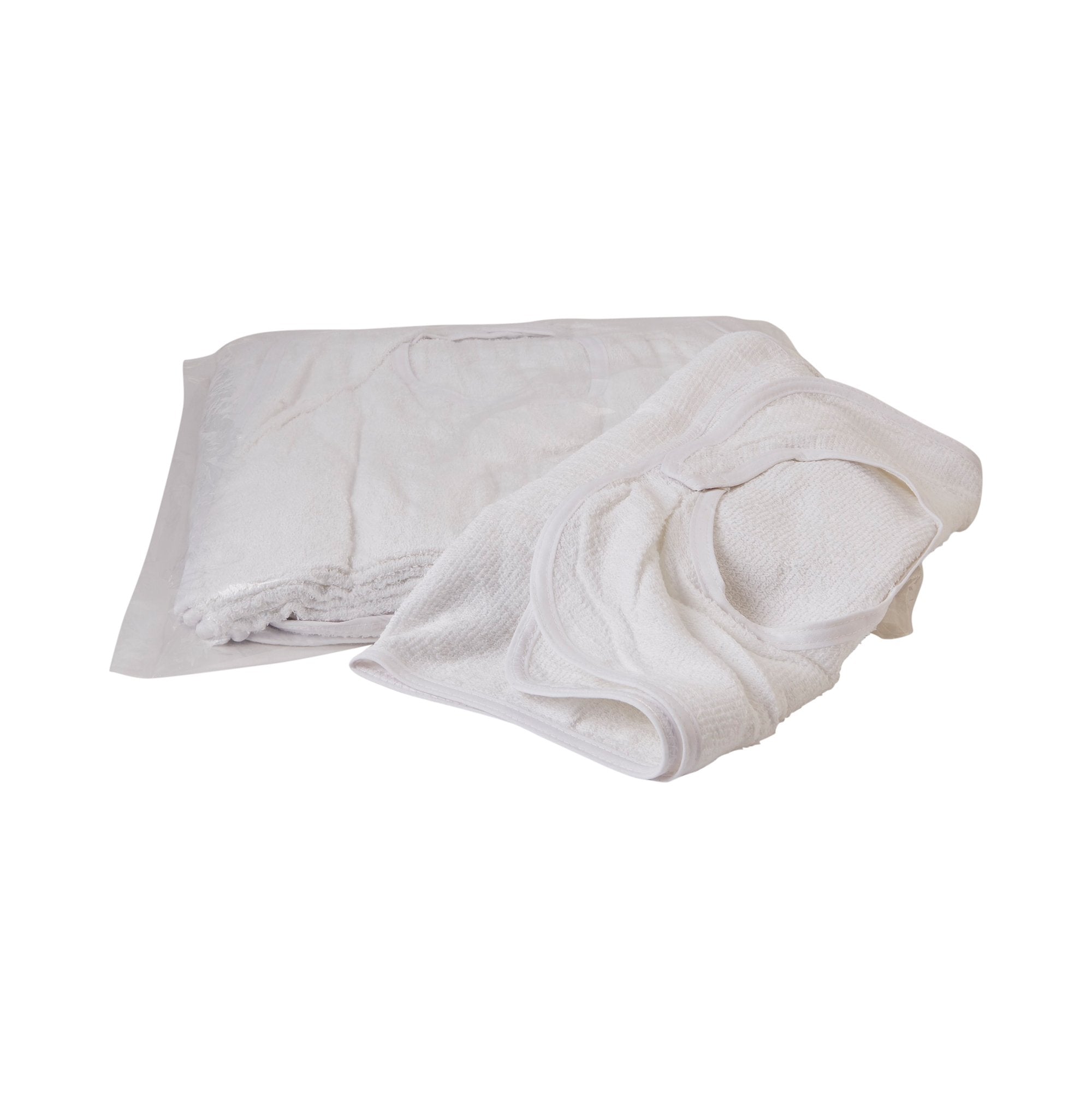 Beck's Classic Terry Adult Bib, White-Bib Hook and Loop Closure Reusable Terry Cloth