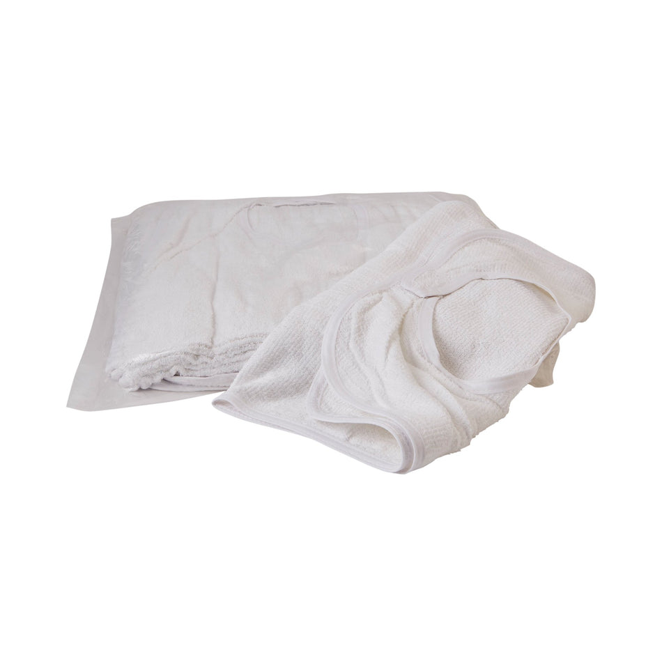 Beck's Classic Terry Adult Bib, White-Bib Hook and Loop Closure Reusable Terry Cloth