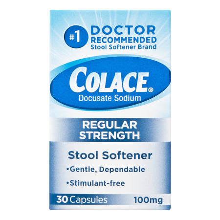 Colace Docusate Sodium Stool Softener-Stool Softener Colace Capsule 30 per Box 100 mg Strength Docusate Sodium