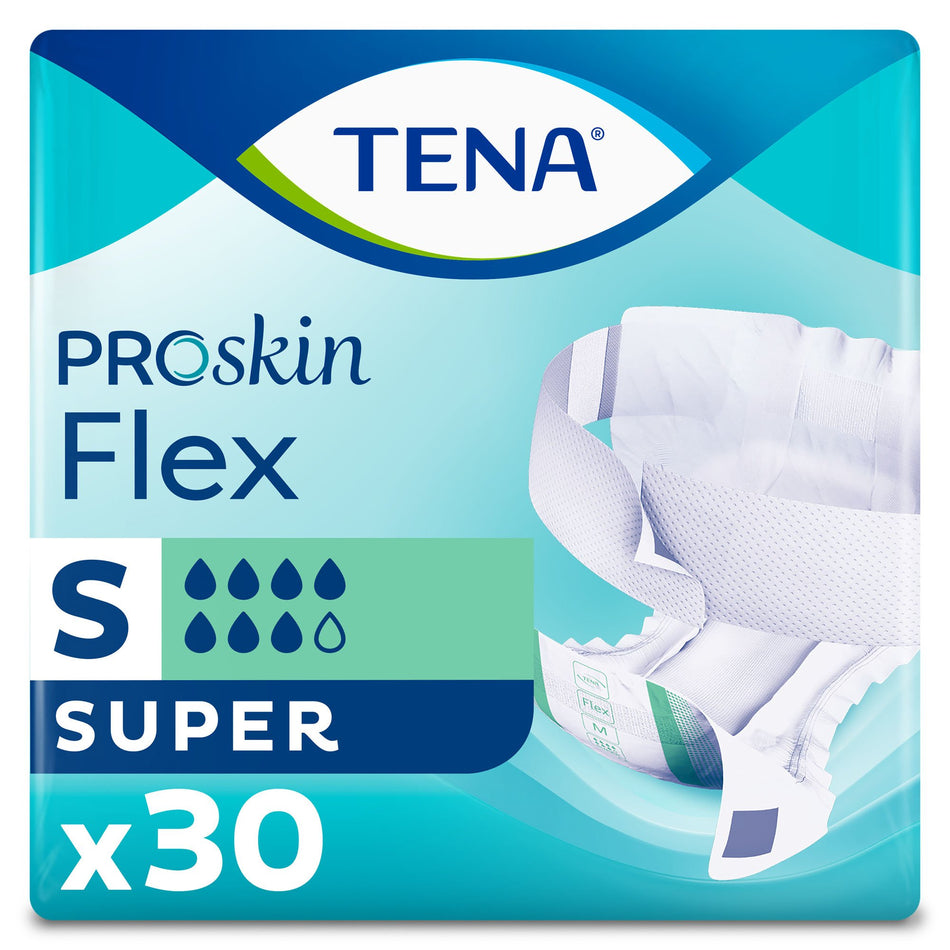 Tena Flex Super Belted Incontinence Briefs, Small-Unisex Adult Incontinence Belted Undergarment TENA ProSkin Flex Super Size 8 Disposable Heavy Absorbency
