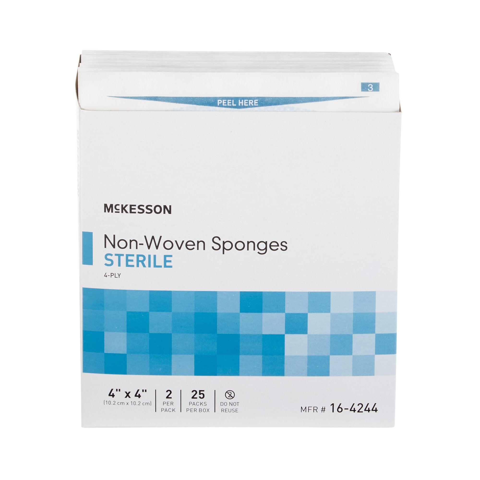 McKesson Sterile Nonwoven Sponge, 4 x 4 Inch, 4-Ply-Nonwoven Sponge McKesson 4 X 4 Inch 4-Ply Sterile 2 per Pack