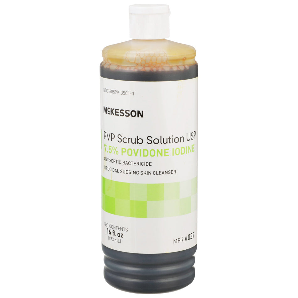 McKesson Bactericide Antiseptic PVP Scrub Solution, 16 oz. Bottle-Surgical Scrub Solution McKesson 16 oz. Flip-Top Bottle 7.5% Strength Povidone-Iodine NonSterile