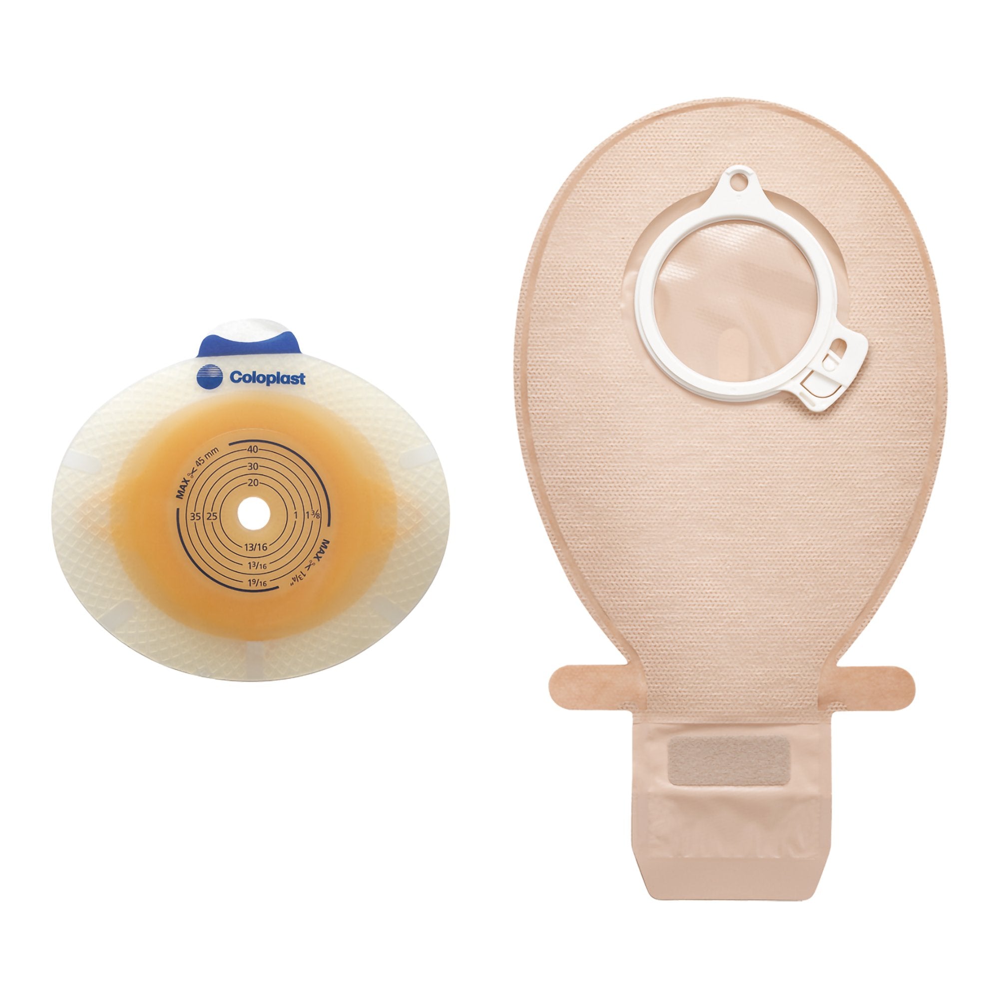 SenSura Ostomy Barrier-"Ostomy Barrier SenSura Click Precut, Standard Wear Double Layer Adhesive 50 mm Flange Red Code System 3/16 Inch Opening"