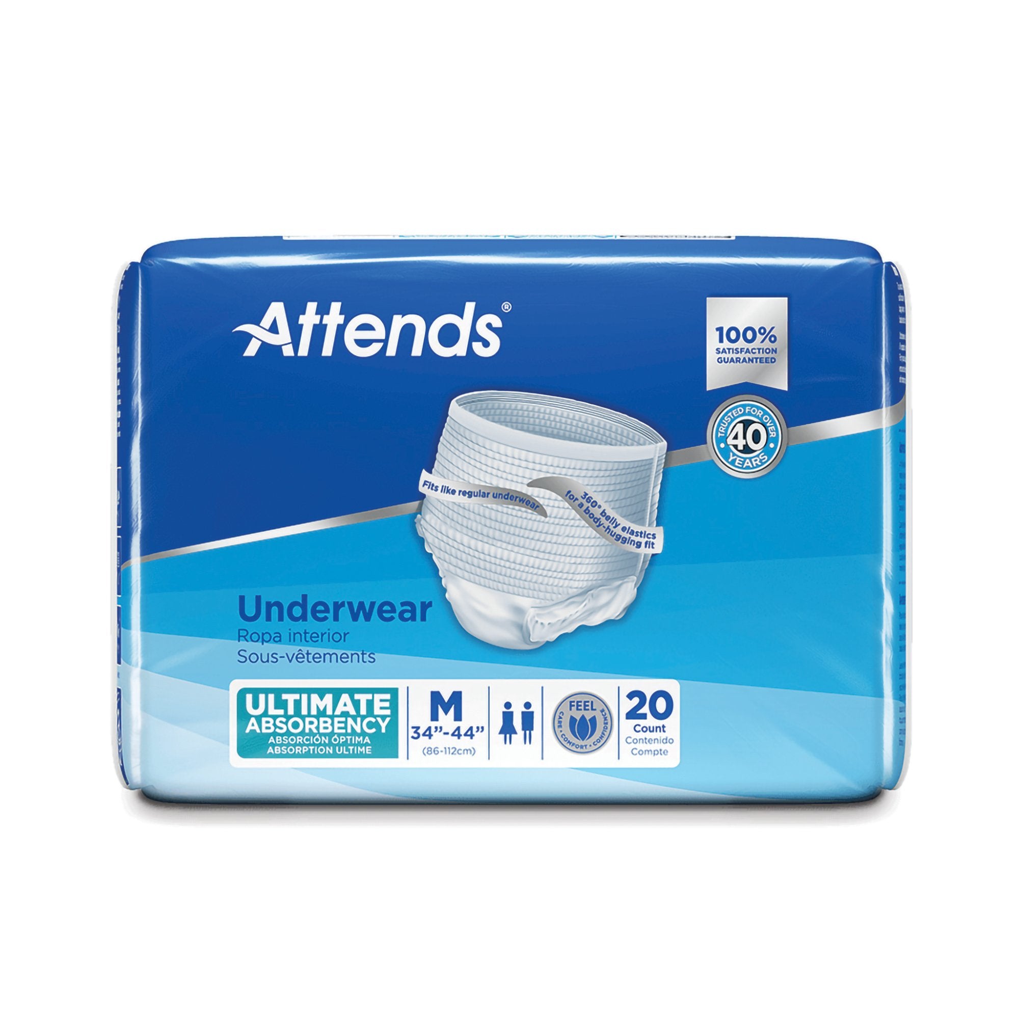 Attends® Advanced Underwear, Medium - Incontinence>Adult Briefs and Protective Undergarments - Attends Healthcare Products
