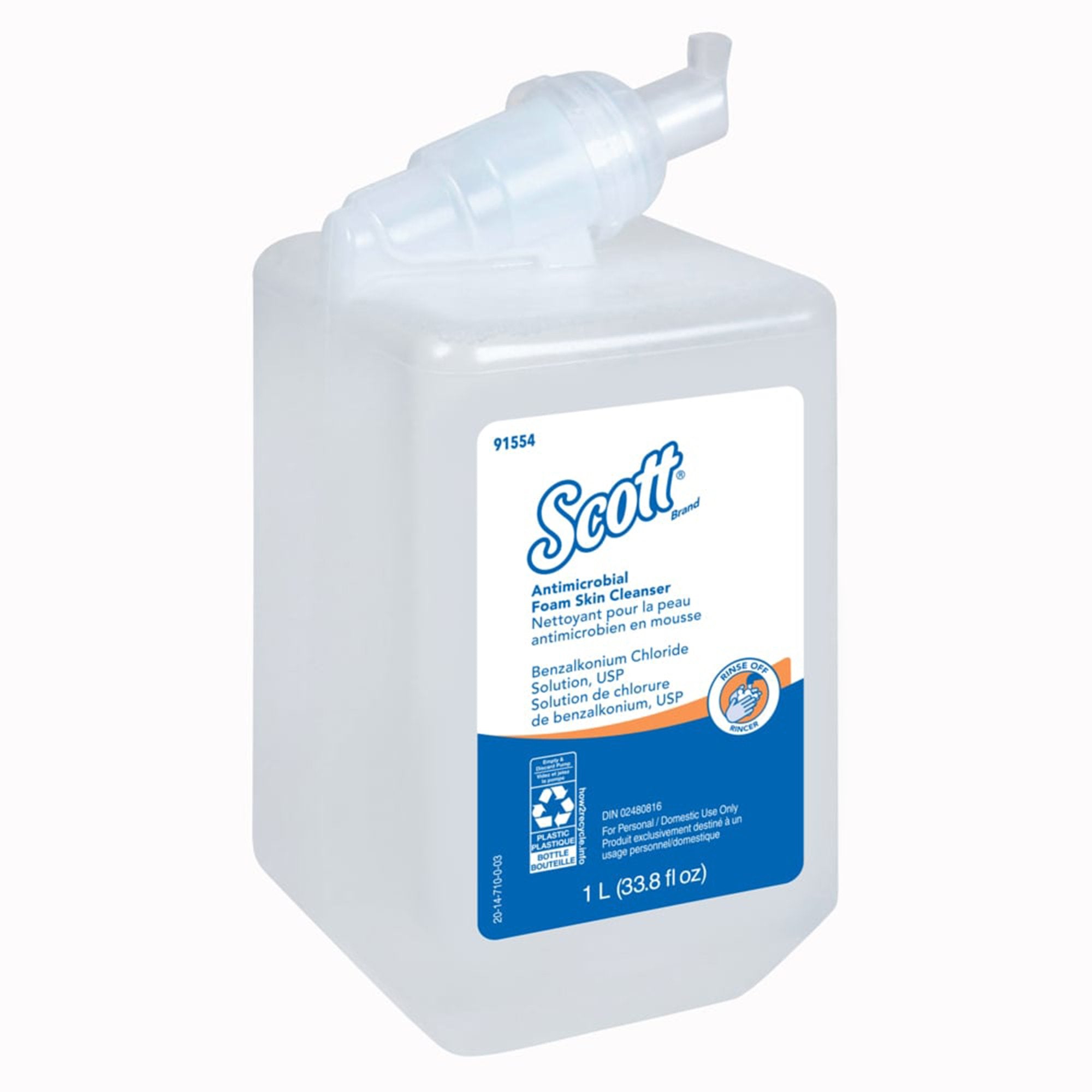 Scott® Antimicrobial Foam Skin Cleanser, 1-liter Dispenser Refill Bottle - Personal Hygiene>Skin Care>Soaps - Kimberly Clark