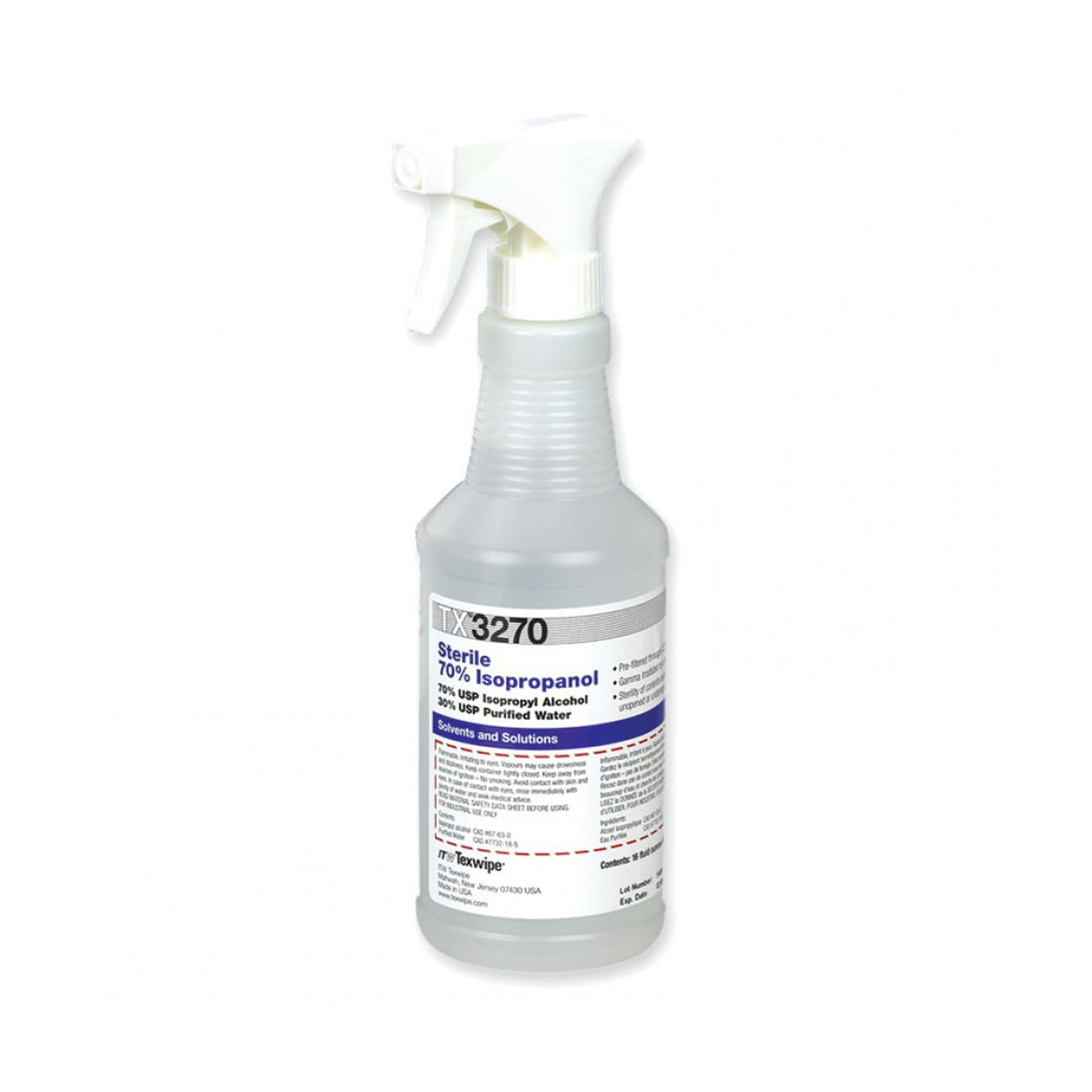 Texwipe Surface Disinfectant Cleaner, 16 oz Trigger Spray Bottle-Surface Disinfectant Cleaner Alcohol Based Pump Spray Liquid 16 oz. Bottle Alcohol Scent Sterile