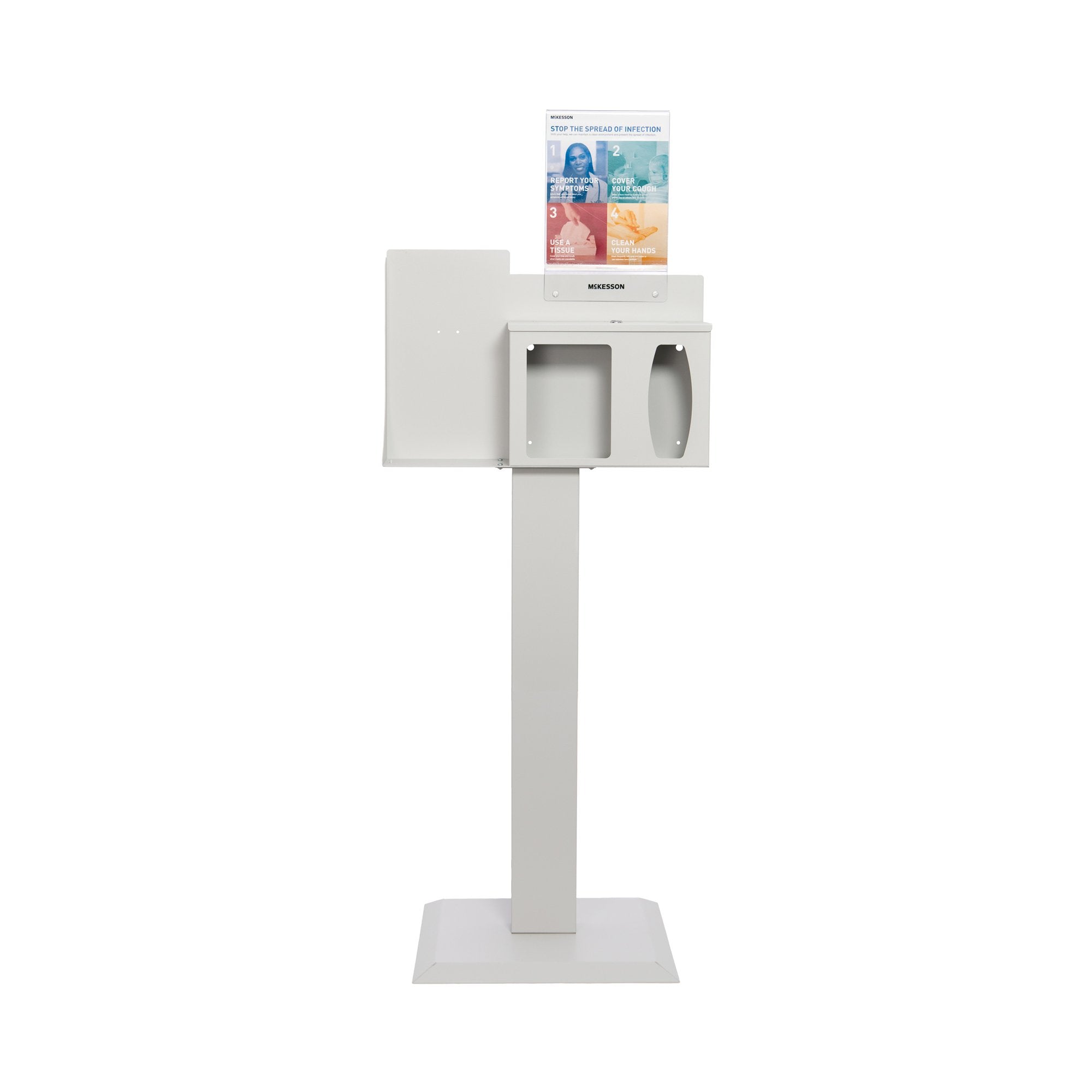 McKesson Hygiene Dispensing Station-Hygiene Dispensing Station McKesson Floor Stand Quartz Beige 22.3 W X 60.5 H X 17 D Inch Aluminum / Cold Rolled Steel / PETG Plastic