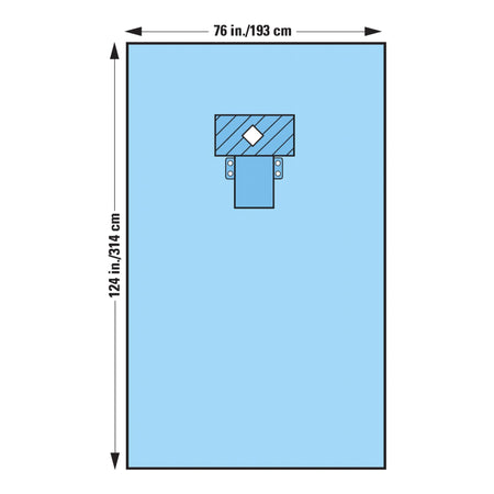 Halyard Sterile Thyroid EENT Drape, 76 W x 124 L Inch-EENT Drape Thyroid Drape 76 W X 124 L Inch Sterile