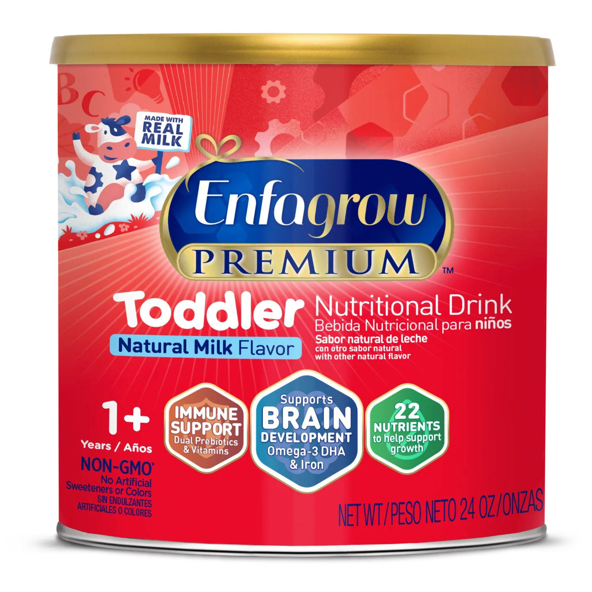 Pediatric Oral Supplement Enfagrow® Premium™ Toddler Unflavored 24 oz. Can Powder - Nutritionals and Feeding Supplies>Nutr...