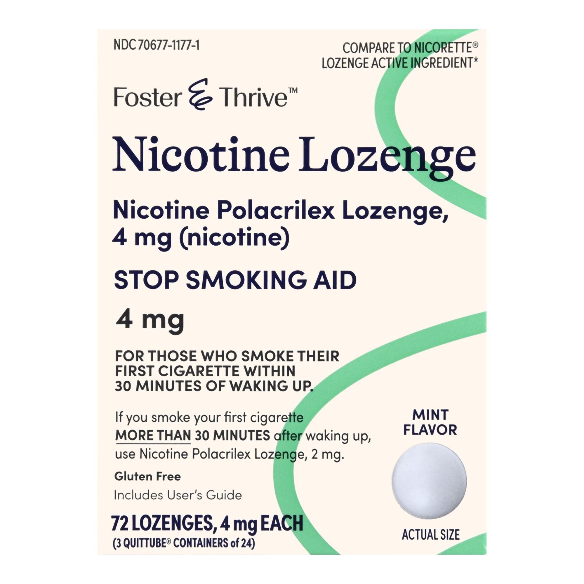 Foster & Thrive Nicotine Polacrilex 4 mg (Nicotine) Lozenges Mint-Stop Smoking Aid Foster & Thrive 4 mg Strength Lozenge