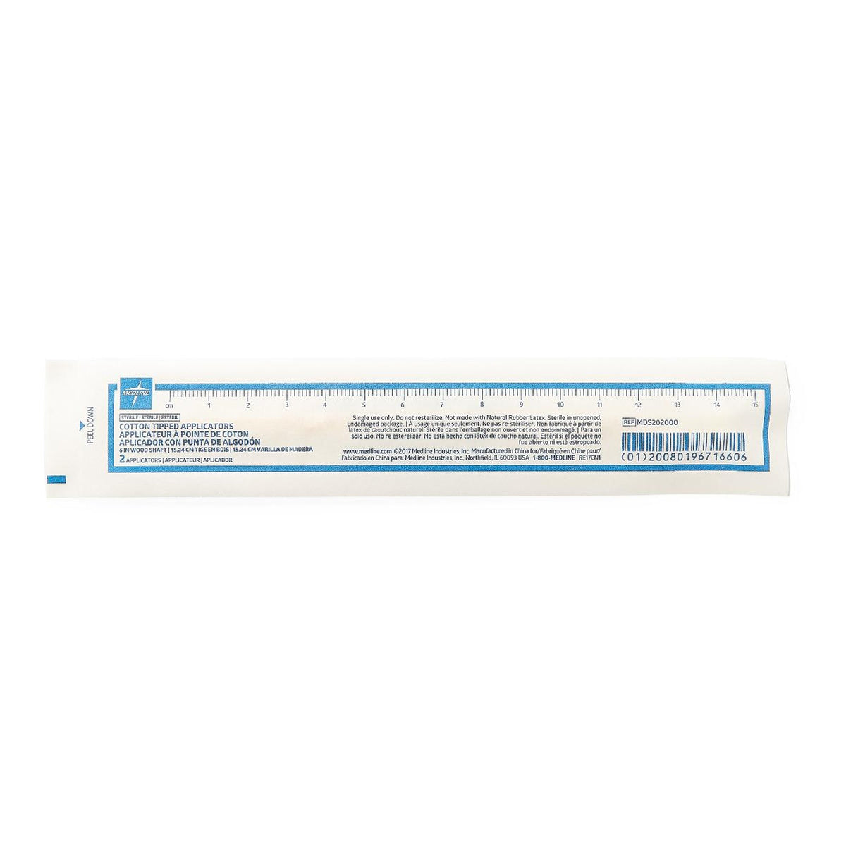 Medline Swabstick, 100 Packs per Box-Swabstick Cotton Tip Wood Shaft 6 Inch Sterile 2 per Pack