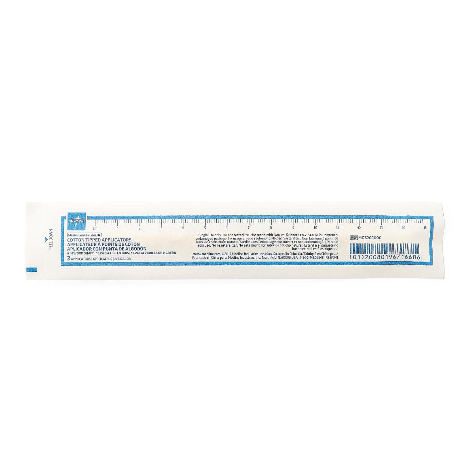 Medline Swabstick, 100 Packs per Box-Swabstick Cotton Tip Wood Shaft 6 Inch Sterile 2 per Pack
