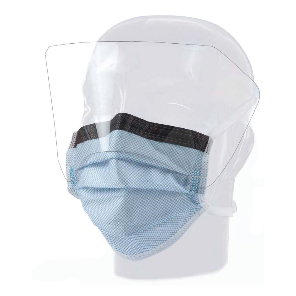 Precept Fluidgard Level 3 Surgical Mask with Anti-Fog/Glare Eye Shield-Surgical Mask with Eye Shield Precept FluidGard 160 Anti-fog Foam ASTM Level 3 Tie Closure One Size Fits Most