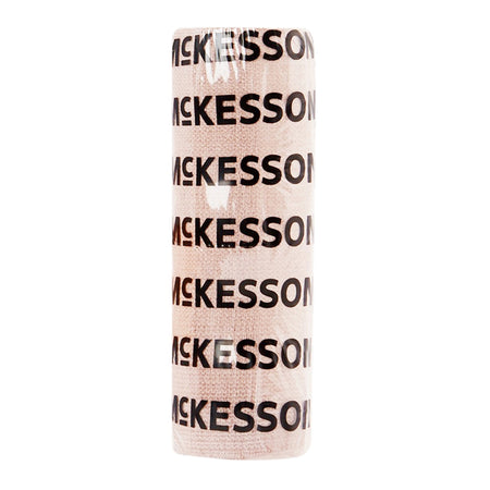 McKesson Hook and Loop Closure Elastic Bandage, 6 Inch x 5 Yard-Elastic Bandage McKesson 6 Inch X 5 Yard Single Hook and Loop Closure Tan NonSterile Standard Compression