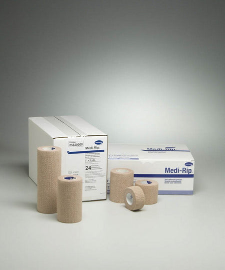 Medi-Rip Self-adherent Closure Cohesive Bandage, 1 Inch x 5 Yard-Cohesive Bandage Medi-Rip 1 Inch X 5 Yard Self-Adherent Closure Tan NonSterile Standard Compression