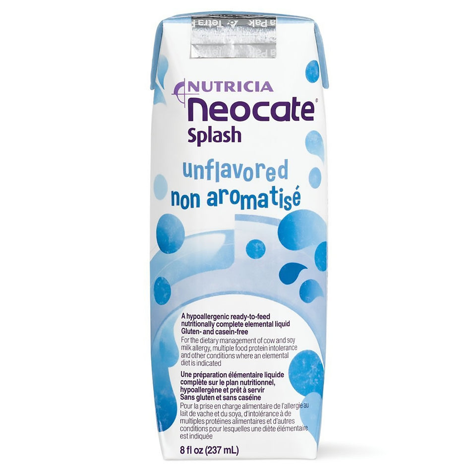 Neocate� Splash Hypoallergenic Ready-to-Feed Nutritionally Complete Elemental Liquid, 8-ounce carton-Pediatric Oral Supplement Neocate� Splash Unflavored 8 oz. Carton Liquid Amino Acid Food Allergies