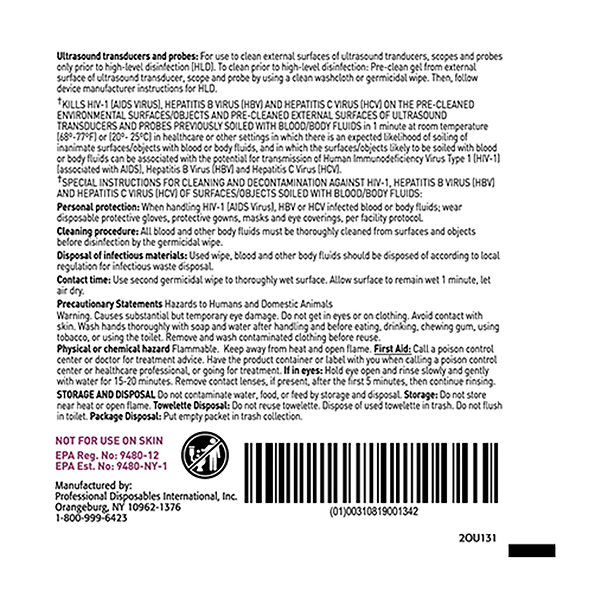 Sani-Cloth Prime Extra Large Germicidal Disinfectant Wipes, 11.5 x 11.75 Inch-Sani-Cloth Prime Surface Disinfectant Cleaner Premoistened Germicidal Manual Pull Wipe 50 Count Individual Packet Alcohol Scent NonSterile