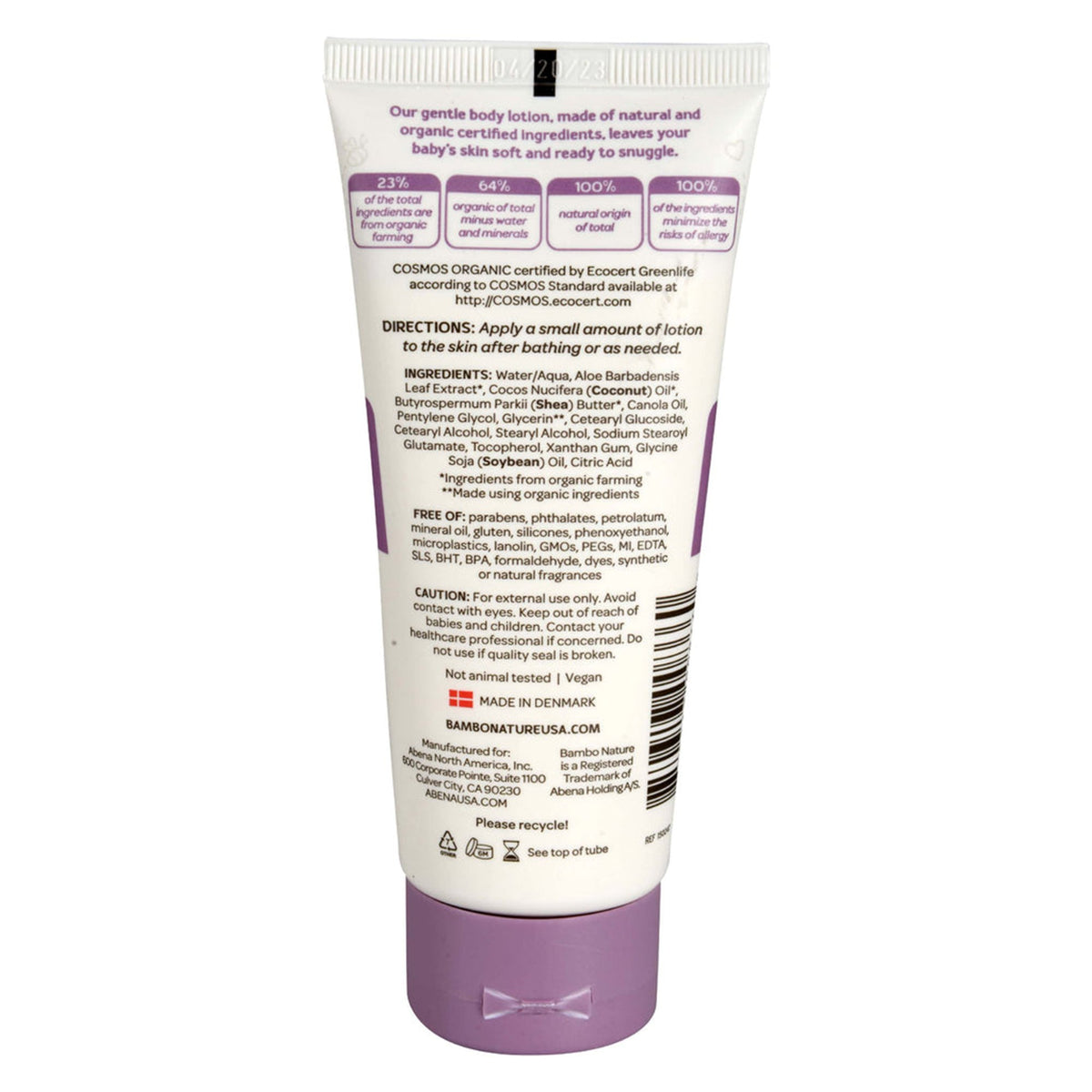 Bambo Nature Snuggle Time Body Lotion, 100 mL tube-Baby Lotion Bambo Nature Snuggle Time 3.4 oz. Tube Unscented Lotion