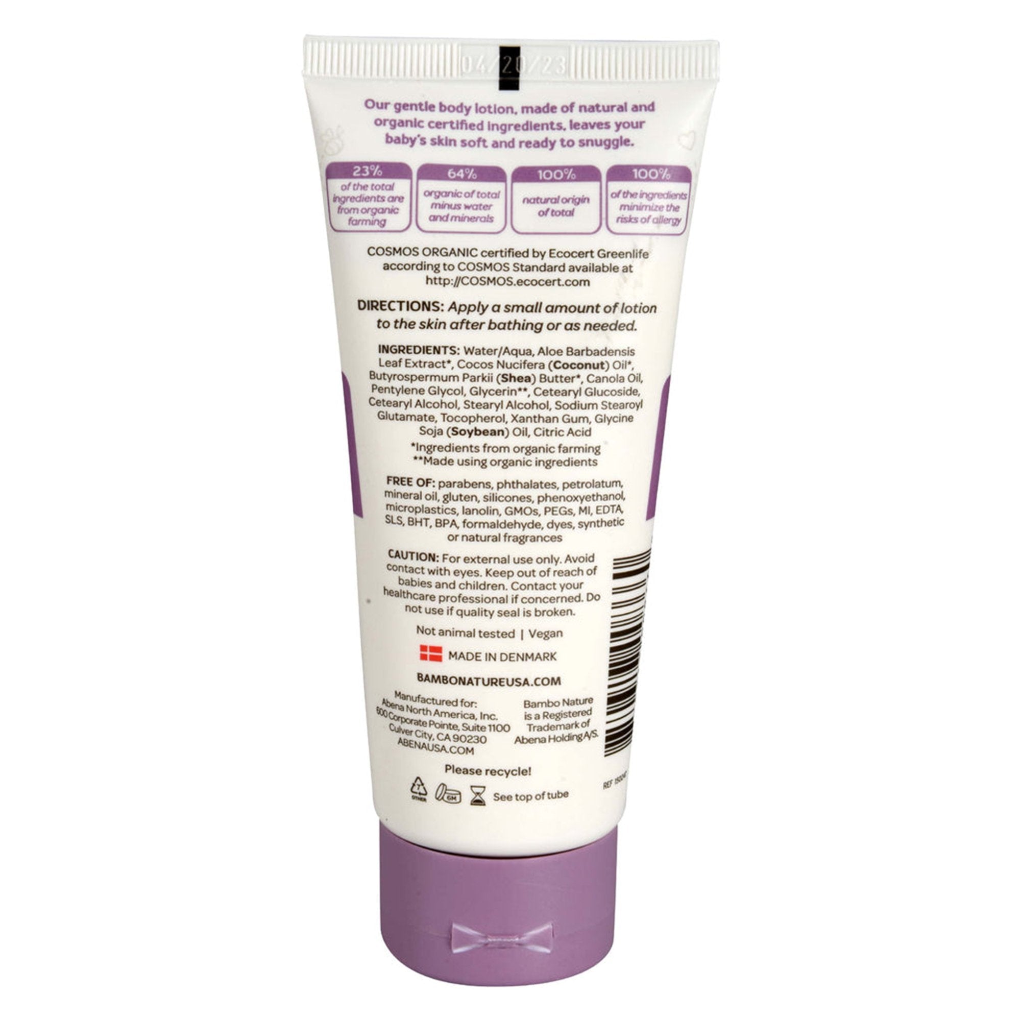 Bambo Nature Snuggle Time Body Lotion, 100 mL tube-Baby Lotion Bambo Nature Snuggle Time 3.4 oz. Tube Unscented Lotion