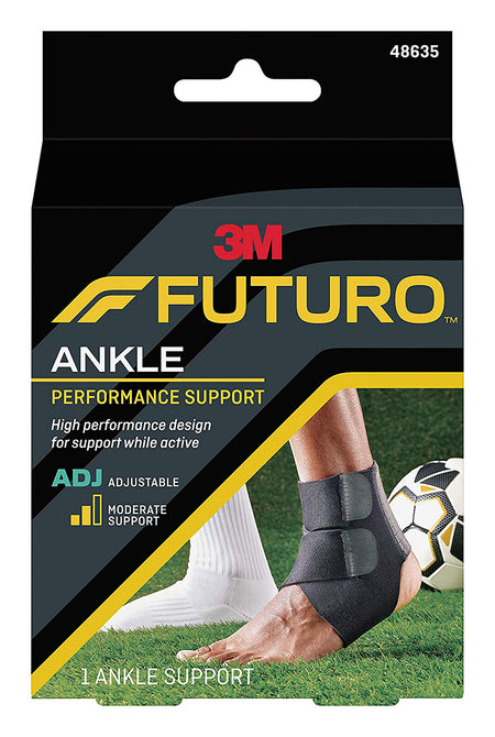 3M Futuro Ankle Support, Left or Right Foot, Black, Adult-Ankle Support 3M Futuro Sport Moisture Control One Size Fits Most H