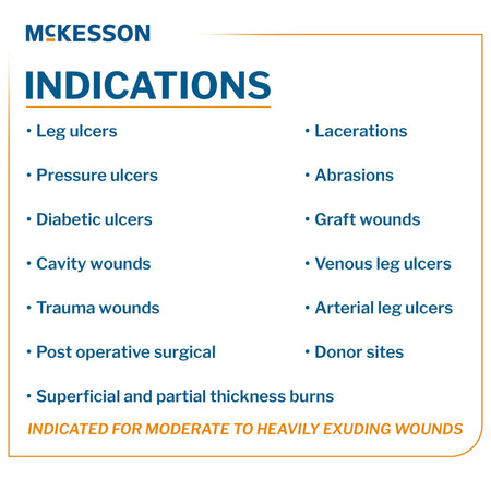 McKesson Calcium Alginate Dressing, 4 x 4 inch-Alginate Dressing McKesson 4 X 4-3/4 Inch Rectangle