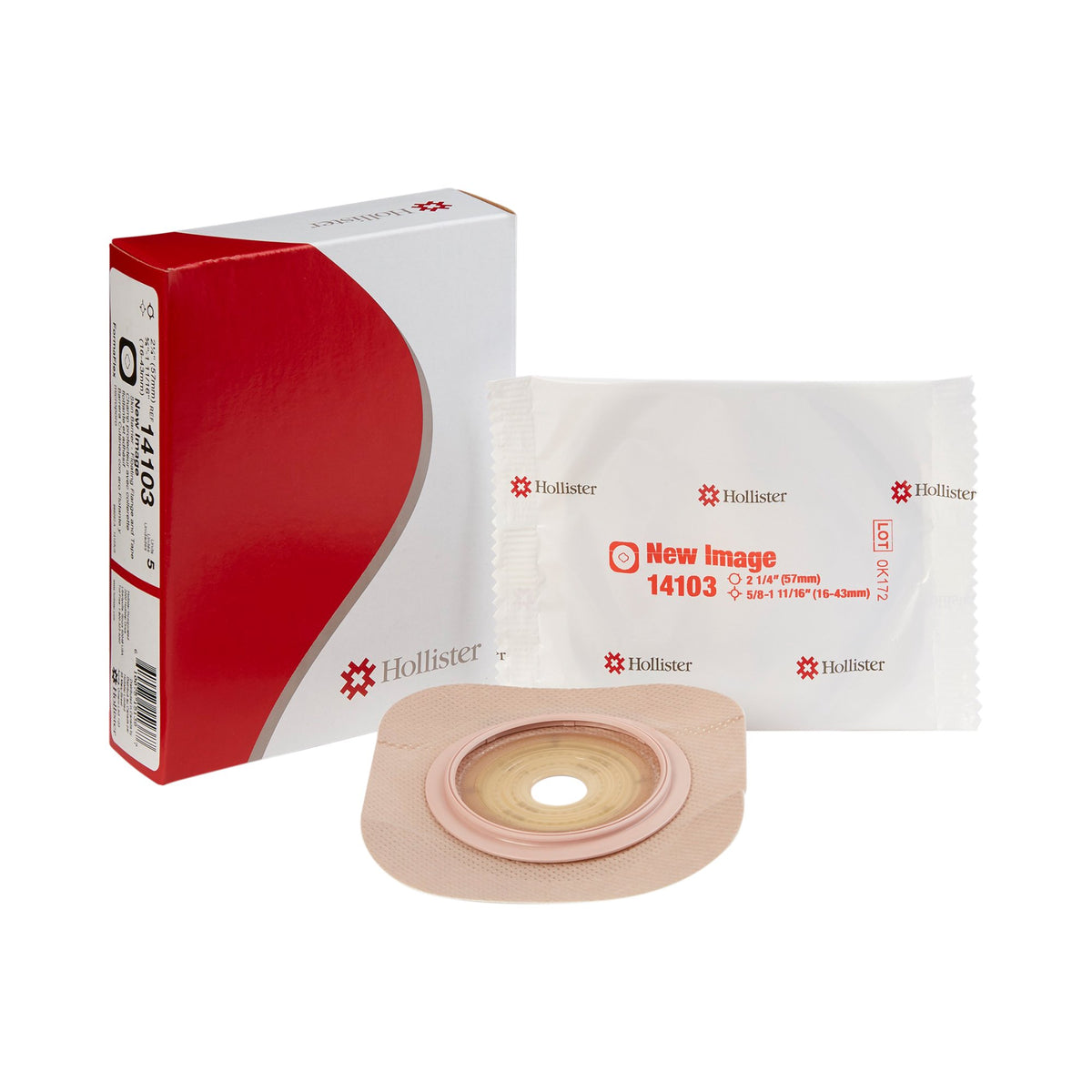 New Image FormaFlex Skin Barrier, Shape to Fit-"Ostomy Barrier New Image FormaFlex Moldable, Extended Wear Adhesive Tape 57 mm Flange Red Code System Up to 1-11/16 Inch Opening"