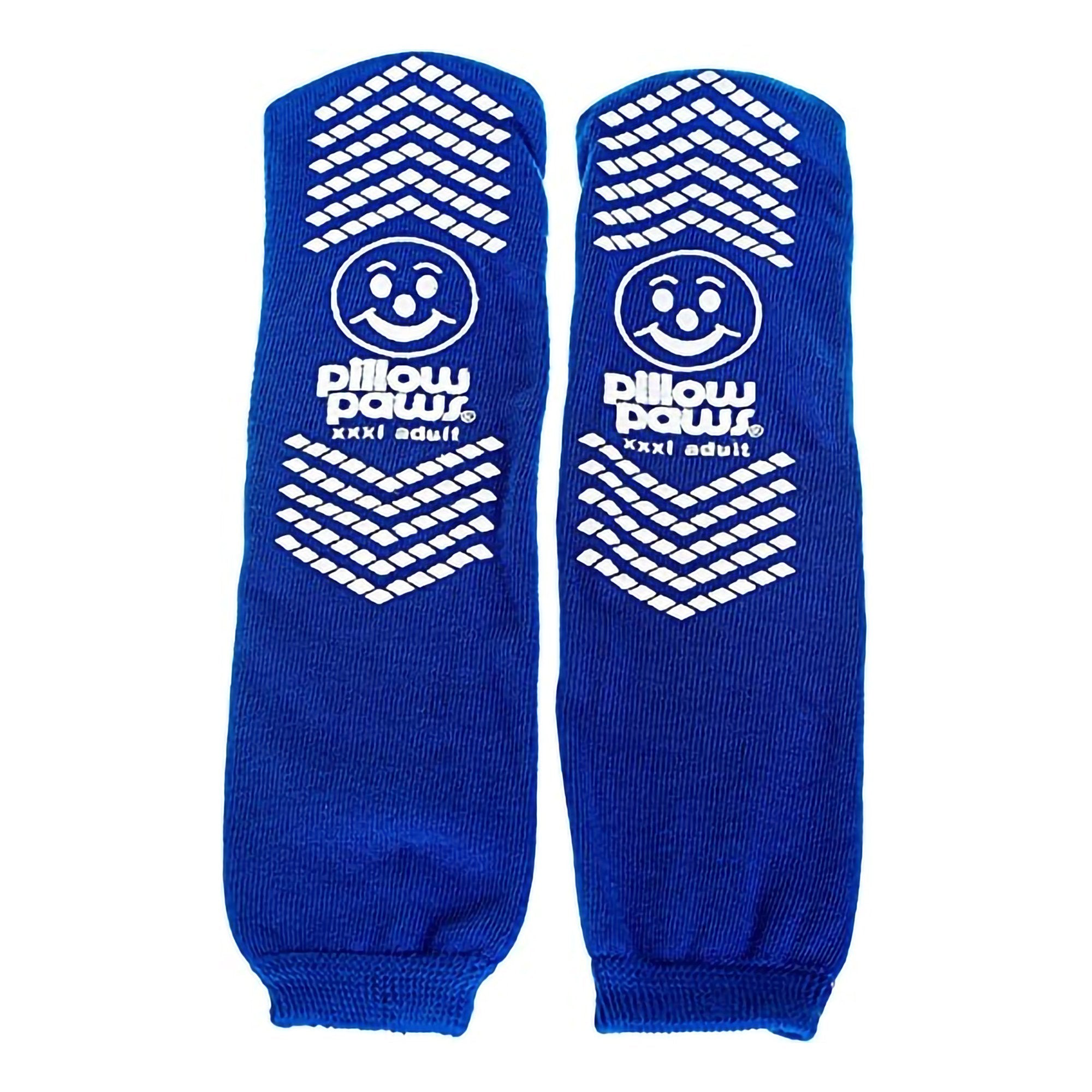 Pillow Paws Ankle High Double Imprint Terries Slipper Socks, 3X-Large-Slipper Socks Pillow Paws 360 Imprint Unisex Adult 3X-Large / X-Wide All Around Tread Single Patient Use Royal Blue