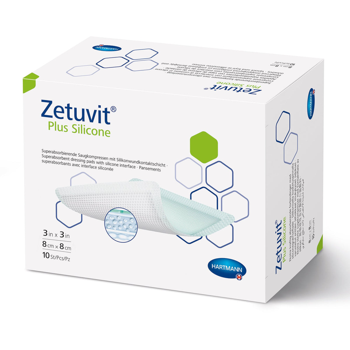 Zetuvit® Plus Silicone Super Absorbent Dressing, 3 x 3 Inch - Wound Care>Advanced Wound Care>Super Absorbent Dressings - H...