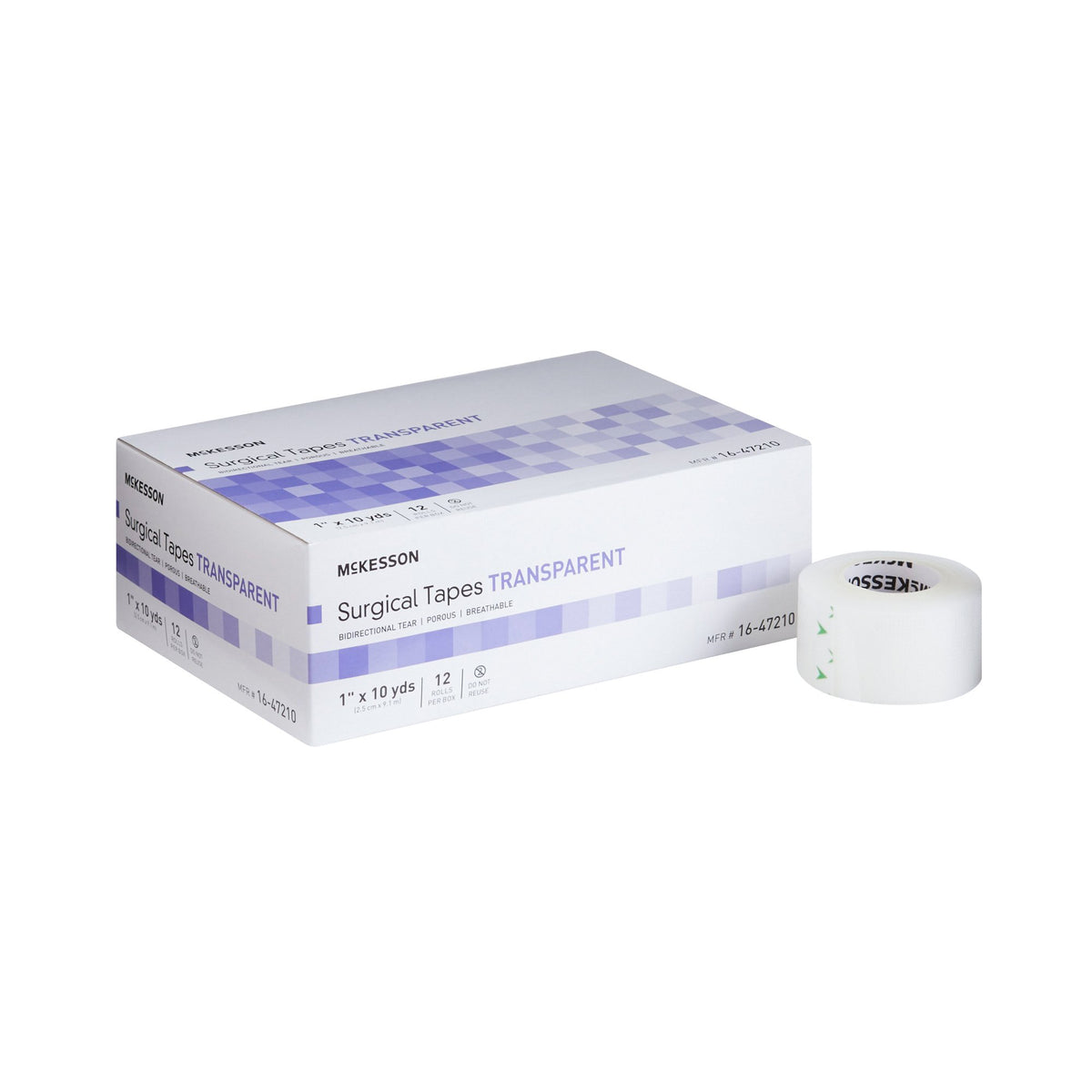 McKesson Plastic Medical Tape, 1 Inch x 10 Yard, Transparent-Medical Tape McKesson Transparent 1 Inch X 10 Yard Plastic NonSterile