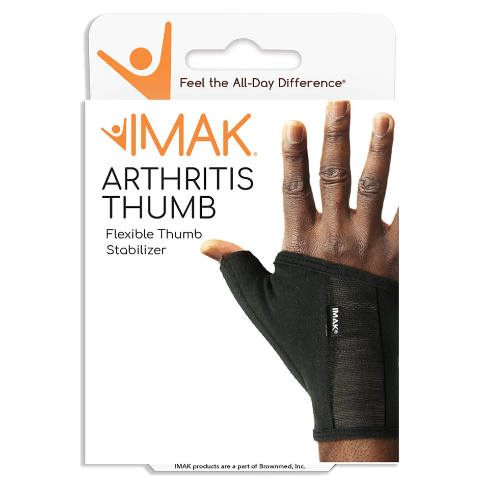 IMAK Thumb Stabilizer, Small-Arthritis Glove IMAK Compression Arthritis Thumb Open Finger Small Wrist Length Hand Specific Pair Cotton