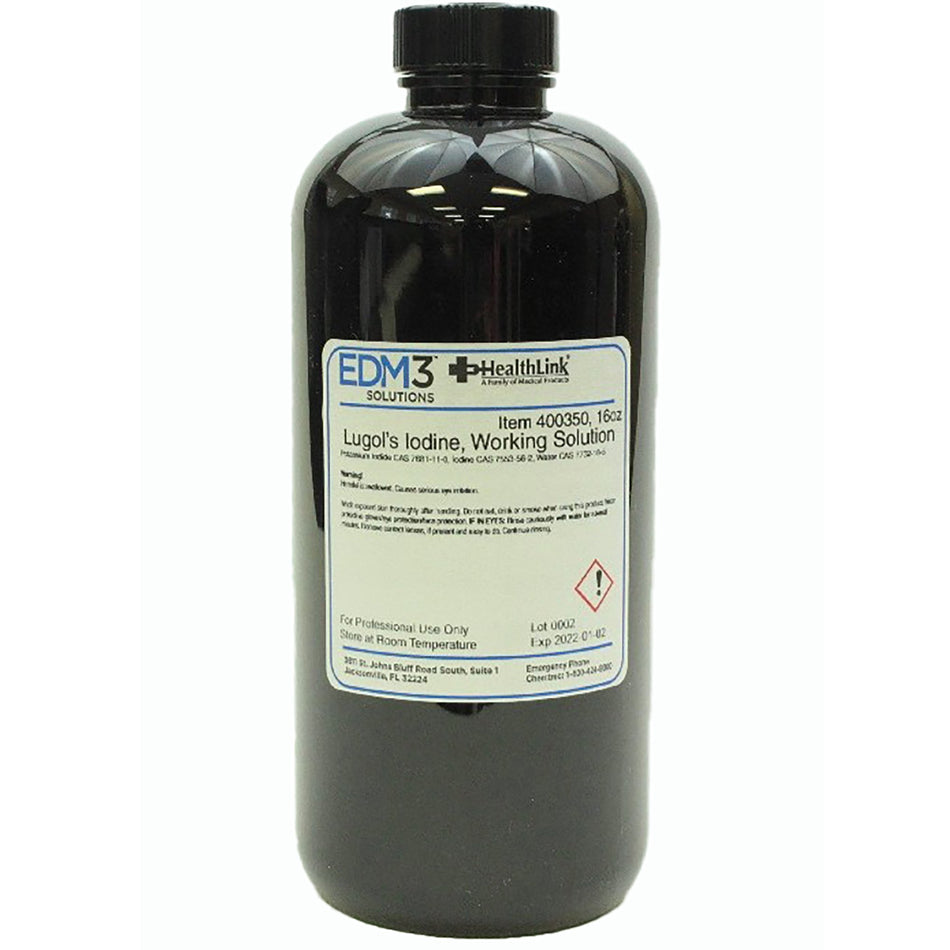 EDM 3 Lugol's Iodine Stain-Lugol's Iodine Stain 16 oz.