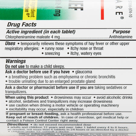 Health*Star® Chlorpheniramine Maleate Allergy Relief - Pharmaceuticals>Over the Counter>Allergy Relief - Geri-Care