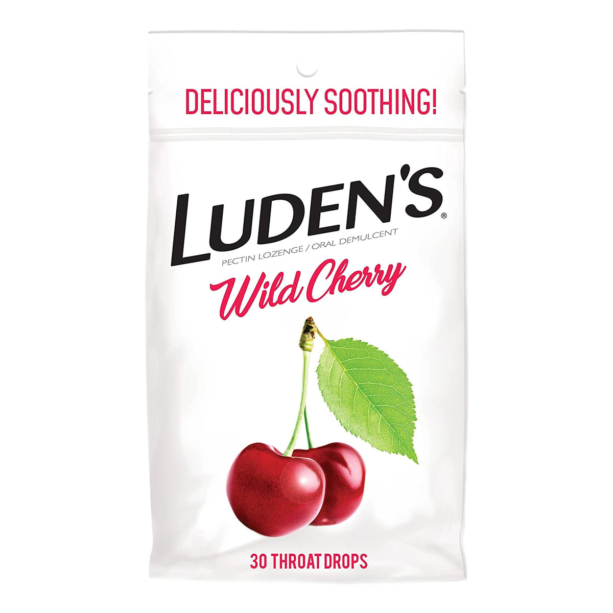 Luden's Cherry Flavor Sore Throat Relief-Sore Throat Relief Luden's 2.8 mg Strength Lozenge 30 per Bag