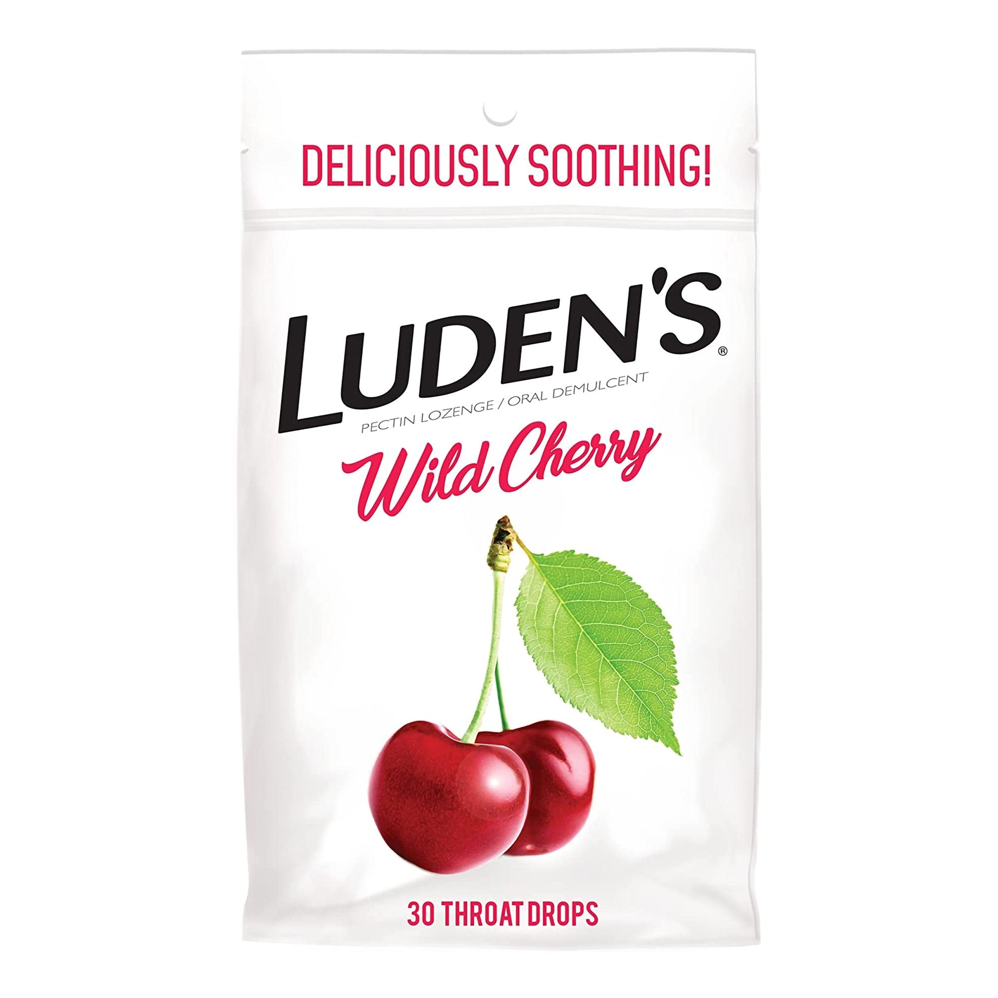 Luden's Cherry Flavor Sore Throat Relief-Sore Throat Relief Luden's 2.8 mg Strength Lozenge 30 per Bag