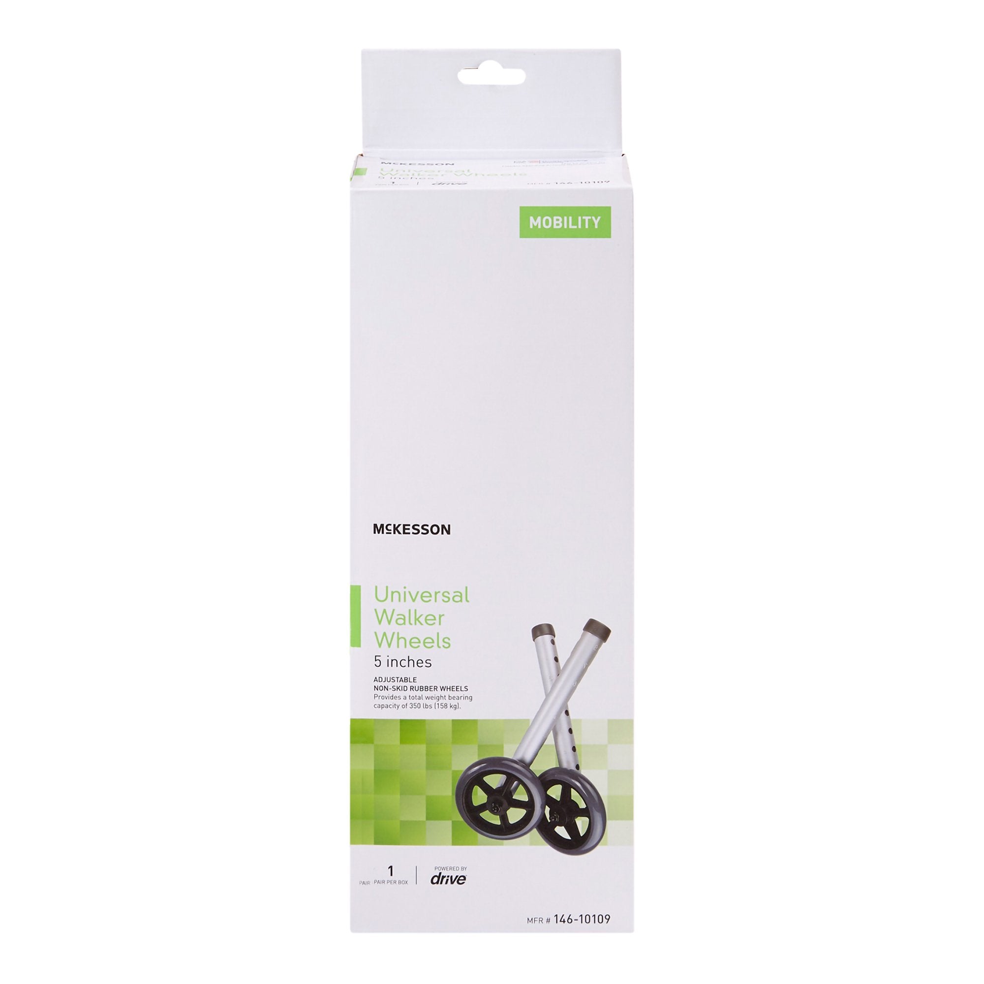 McKesson Walker Wheels, 5-inch Diameter-McKesson Walker Wheel For 1-inch Frame Diameter Walkers