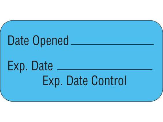 Shamrock Scientific "Date Opened" Advisory Label, 1.5 x 0.75 Inch-Pre-Printed / Write On Label Auxiliary Label Blue Date Opened _____ / Exp. Date _____ / Expiration Date Control Black Quality Control Label 3/4 X 1-1/2 Inch