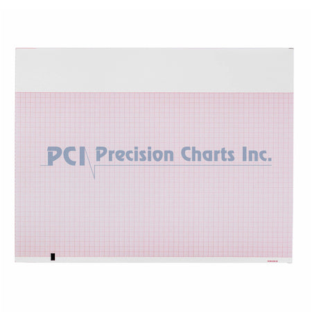 Precision Charts ECG Recording Paper-Recording Chart Paper Precision Charts Z-Fold Red Grid